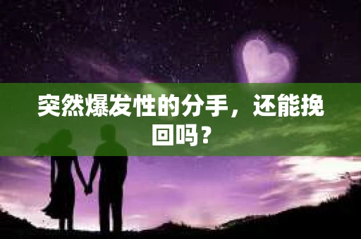 突然爆发性的分手,还能挽回吗? 突然爆发性的分手,还能挽回吗?