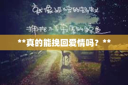 **真的能挽回爱情吗？**