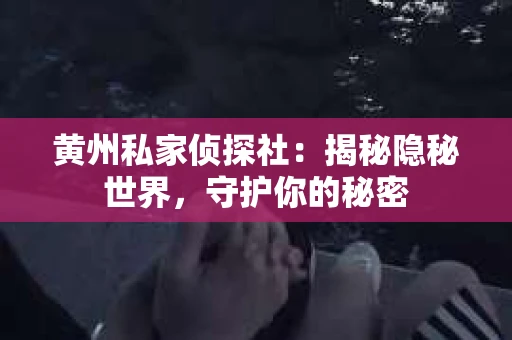 黄州私家侦探社:揭秘隐秘世界,守护你的秘密 黄州私家侦探社:揭秘隐秘世界,守护你的秘密
