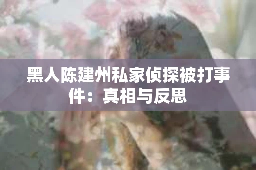 黑人陈建州私家侦探被打事件：真相与反思