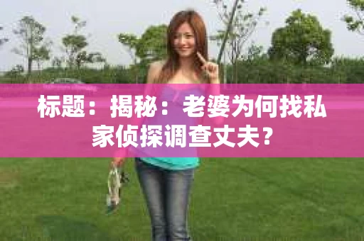 标题：揭秘：老婆为何找私家侦探调查丈夫？